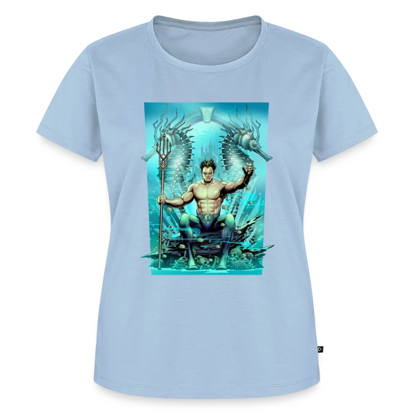 Maquette de T-shirt Premium bio Femme « Vague Aquatique » à personnaliser