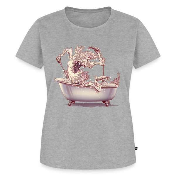 Maquette de T-shirt Premium bio Femme « L'Étrange Bain de Kanagawa » à personnaliser