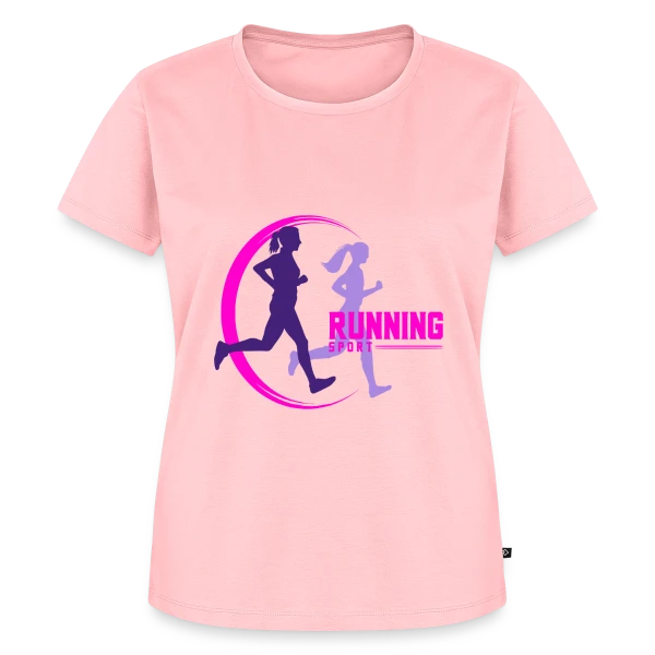 Maquette de T-shirt Premium bio Femme « Running : Deux Filles en Pleine Course » à personnaliser