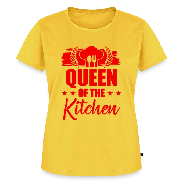 Maquette de T-shirt Premium bio Femme « Reine de la Cuisine : Le Trône Culinaire ! » à personnaliser