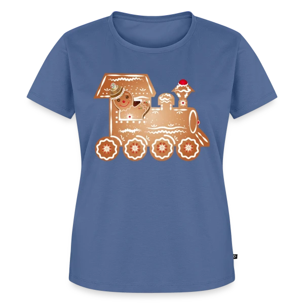 Bonhomme en Pain d'Épices Conducteur de Train de Noël sur T-shirt Premium bio Femme