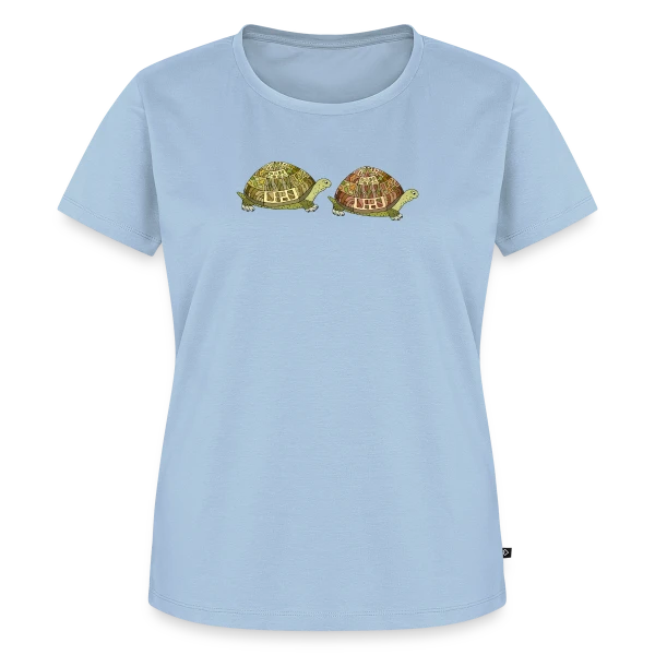 Maquette de T-shirt Premium bio Femme « Tortue Élégante » à personnaliser