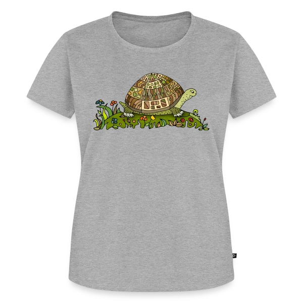 Maquette de T-shirt Premium bio Femme « Majestueuse Tortue » à personnaliser