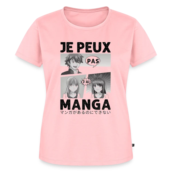 Maquette de T-shirt Premium bio Femme « Je peux pas, j'ai manga : l'excuse parfaite pour les Otakus » à personnaliser