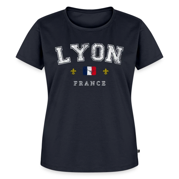 Maquette de T-shirt Premium bio Femme « Lyon France Vintage » à personnaliser