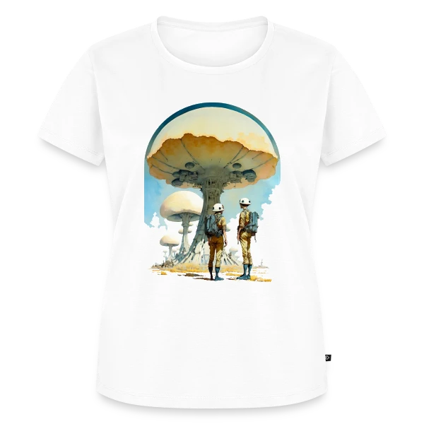 Astro-Champignons 70s Sci-Fi Spatial sur T-shirt Premium bio Femme