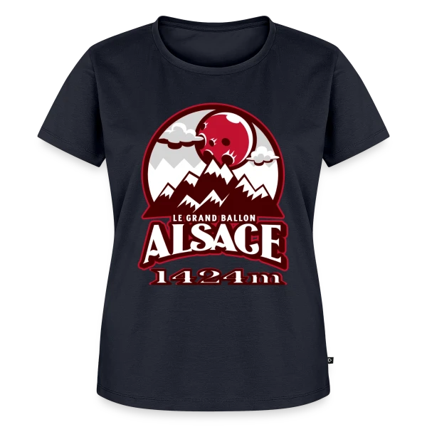 Maquette de T-shirt Premium bio Femme « Alsace : Le Grand Ballon des Vosges (1424m) » à personnaliser