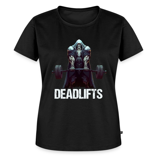 Maquette de T-shirt Premium bio Femme « Squelette Ironique : Deadlifts et Fitness Rigolo » à personnaliser