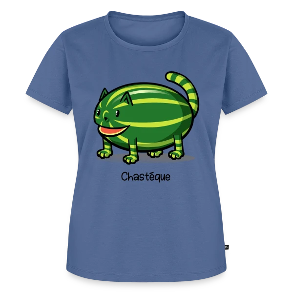 Maquette de T-shirt Premium bio Femme « Chastèque : Le Chat Pastèque Original » à personnaliser