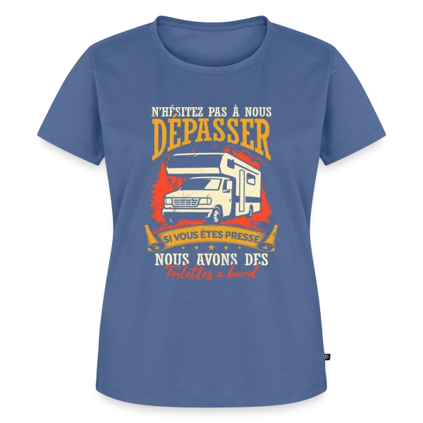 Drôle de Campeur en Camping-Car: Mes Vacances Parfaites! sur T-shirt Premium bio Femme