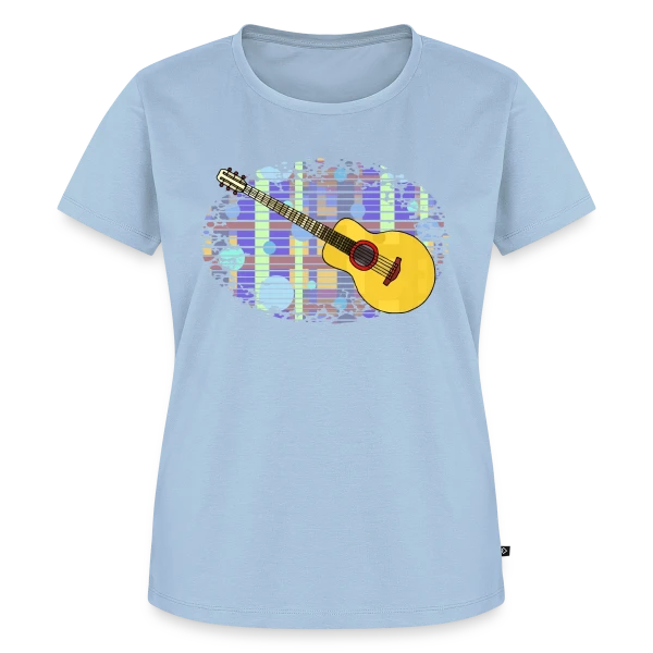 Maquette de T-shirt Premium bio Femme « Mélodie Guitare » à personnaliser