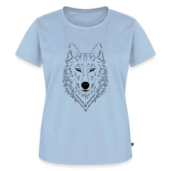 Maquette de T-shirt Premium bio Femme « Loup Stylisé Majestueux » à personnaliser