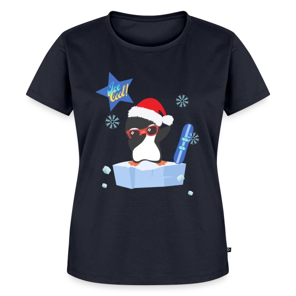 Maquette de T-shirt Premium bio Femme « Pingouin Dab Noël Cool » à personnaliser