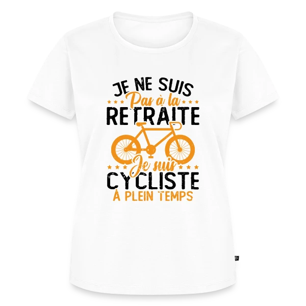 Maquette de T-shirt Premium bio Femme « Pas à la Retraite, Cycliste à Temps Plein » à personnaliser