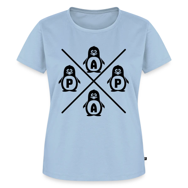 Maquette de T-shirt Premium bio Femme « Papa Pingouin Adorable » à personnaliser