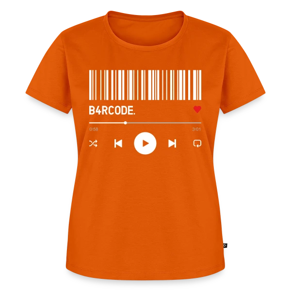 Maquette de T-shirt Premium bio Femme « Barre de Lecture Musicale Cœur » à personnaliser