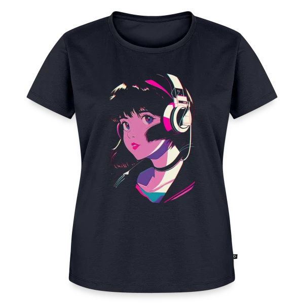 Maquette de T-shirt Premium bio Femme « Fille Anime Esthétique Lo-Fi J-Pop » à personnaliser