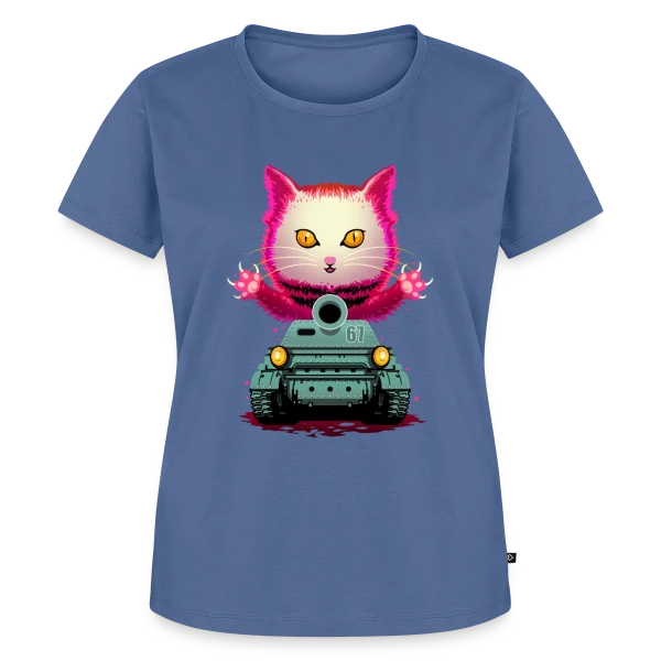 Maquette de T-shirt Premium bio Femme « Chat de Guerre : L'Invasion Féline » à personnaliser