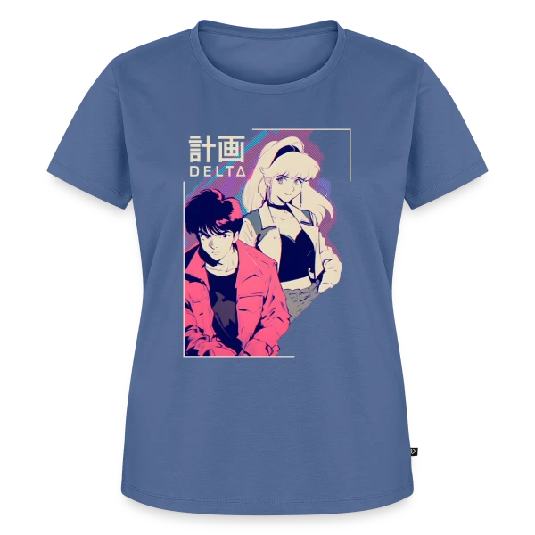 Maquette de T-shirt Premium bio Femme « Agents Secrets Anime Rétro 80s/90s - Projet Delta » à personnaliser