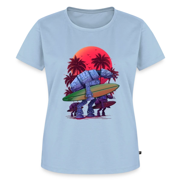 Maquette de T-shirt Premium bio Femme « L'Été Galactique des AT-AT » à personnaliser