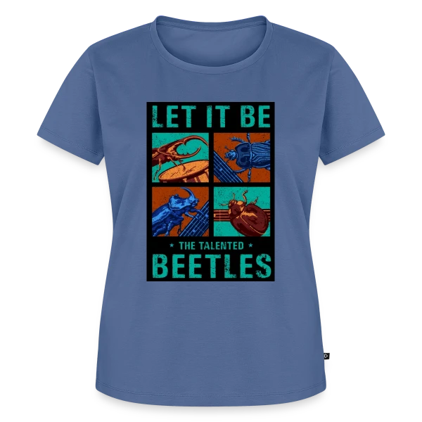 Maquette de T-shirt Premium bio Femme « The Beetles : Insectes Musiciens Rock » à personnaliser
