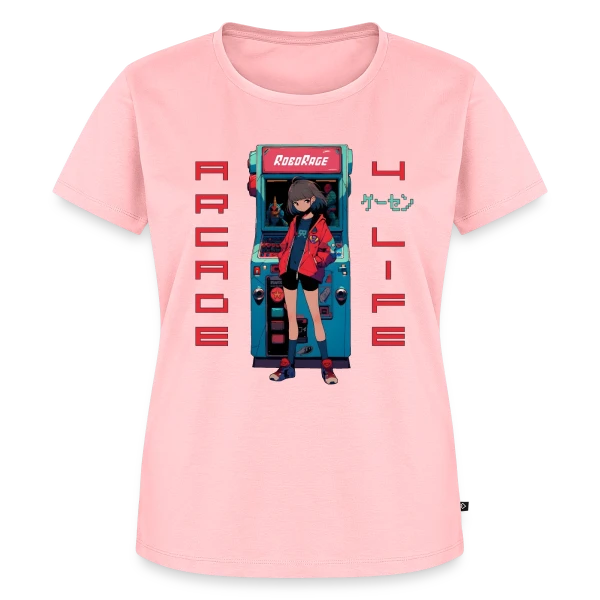 Maquette de T-shirt Premium bio Femme « Fille Anime Gaming - Arcade 4 Life » à personnaliser