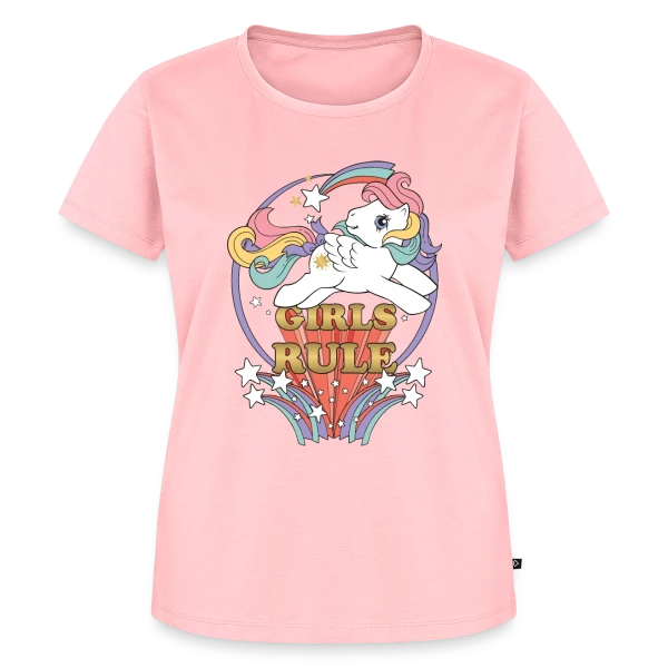 Maquette de T-shirt Premium bio Femme « Poney Rétro Girls Rule » à personnaliser