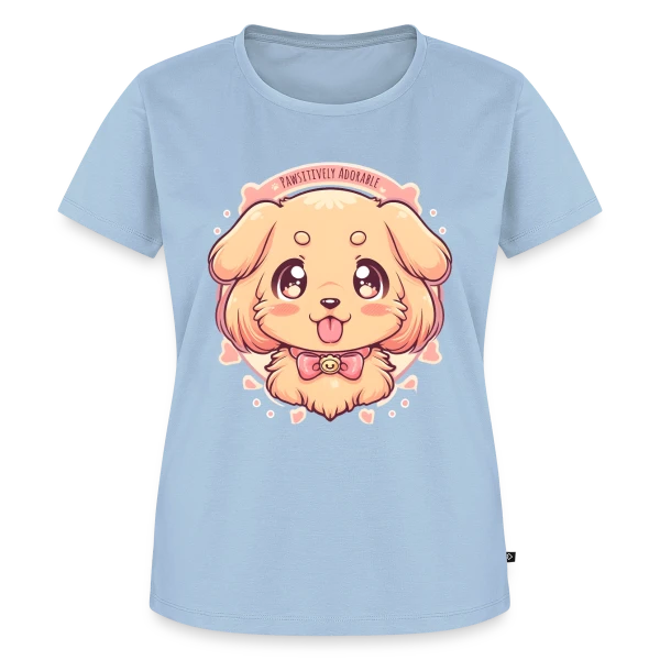 Maquette de T-shirt Premium bio Femme « Chiot Golden Retriever Adorable et Kawaii » à personnaliser