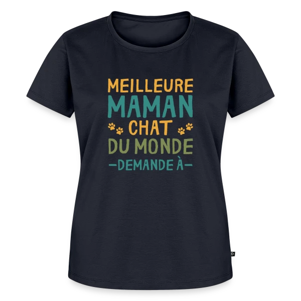 Maquette de T-shirt Premium bio Femme « Meilleure Maman Chat du Monde - Cadeau Personnalisé » à personnaliser