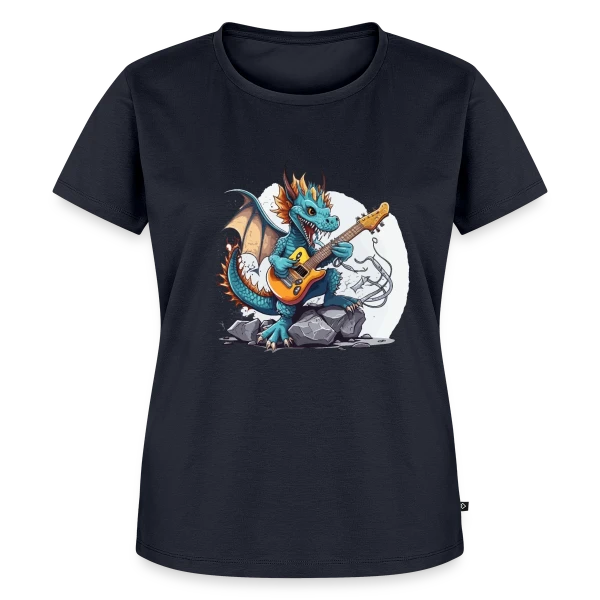 Maquette de T-shirt Premium bio Femme « Dragon Rocker : La Légende Musicale » à personnaliser