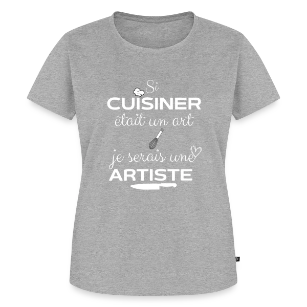 Maquette de T-shirt Premium bio Femme « Humour Cuisine : Amoureux de la Bonne Chère » à personnaliser
