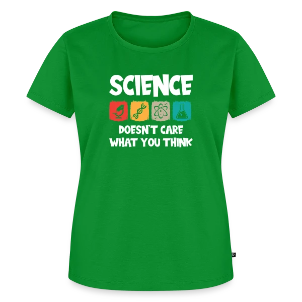 Maquette de T-shirt Premium bio Femme « Science Contre Dogme | Humour Scientifique » à personnaliser