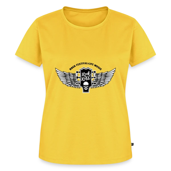 Maquette de T-shirt Premium bio Femme « Esprit Rock Musique » à personnaliser