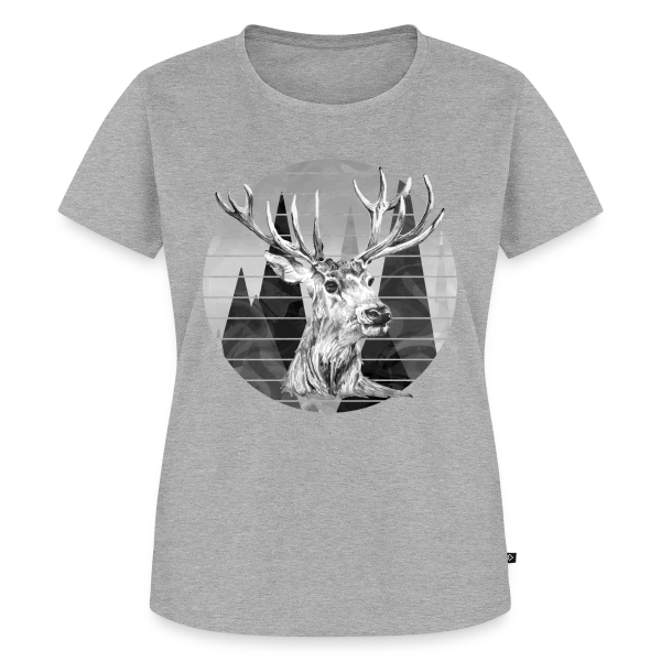 Maquette de T-shirt Premium bio Femme « Cerf Majestueux » à personnaliser