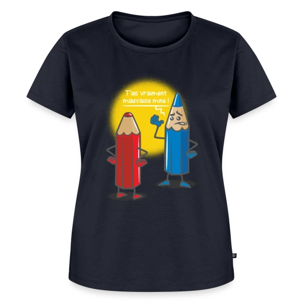 Maquette de T-shirt Premium bio Femme « Humour: Mauvaise Mine » à personnaliser