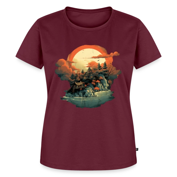 Maquette de T-shirt Premium bio Femme « Paysage Asiatique Mystique » à personnaliser