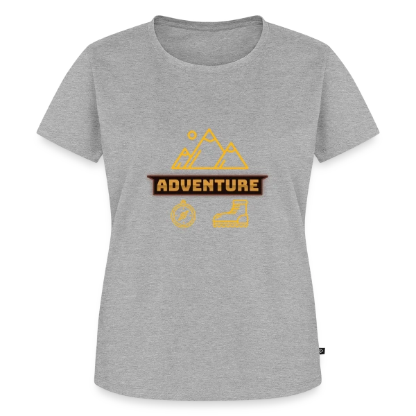 Maquette de T-shirt Premium bio Femme « Icônes d'Aventure Montagne » à personnaliser