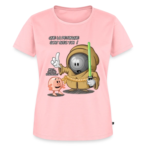 Maquette de T-shirt Premium bio Femme « Que la pétanque soit avec toi ! » à personnaliser