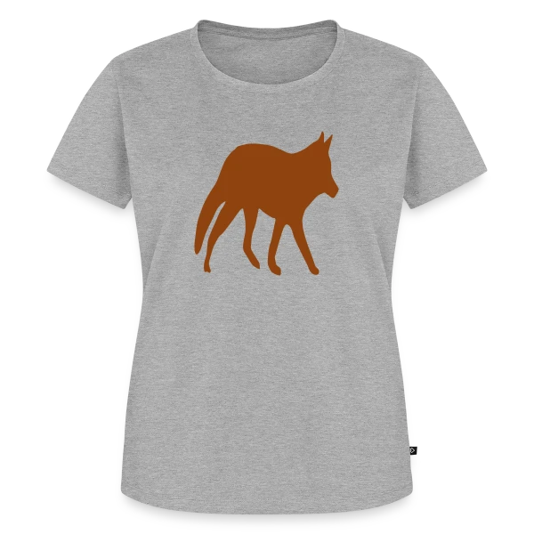 Maquette de T-shirt Premium bio Femme « Silhouette Renard Sauvage » à personnaliser