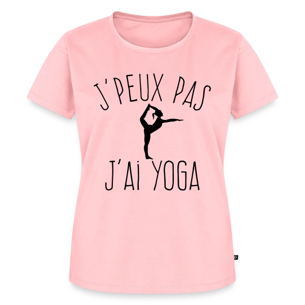 Maquette de T-shirt Premium bio Femme « Humour Yoga: J'Peux Pas, J'ai Yoga ! » à personnaliser