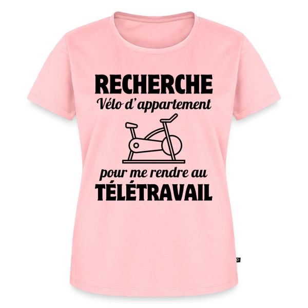 Maquette de T-shirt Premium bio Femme « Humour Télétravail : La Vie au Bureau à Distance » à personnaliser