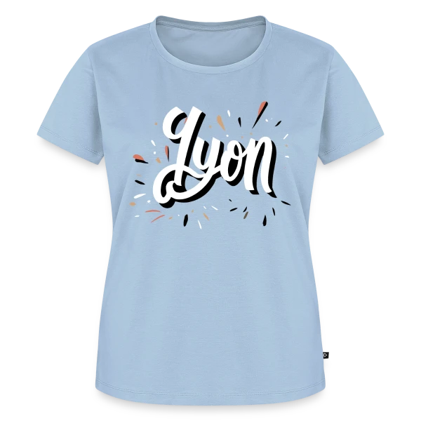 Maquette de T-shirt Premium bio Femme « Lyon Dynamique Moderne » à personnaliser
