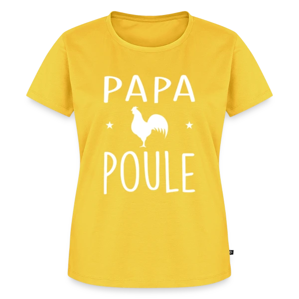Maquette de T-shirt Premium bio Femme « Papa Poule - Humour et Amour Familial » à personnaliser