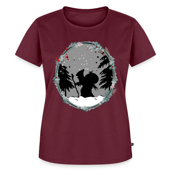 Maquette de T-shirt Premium bio Femme « Père Fouettard en Silhouette - Style Noël Ancien » à personnaliser