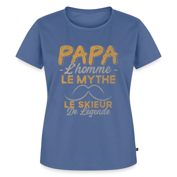 Maquette de T-shirt Premium bio Femme « Papa Skieur de Légende - Humour Cadeau Ski » à personnaliser