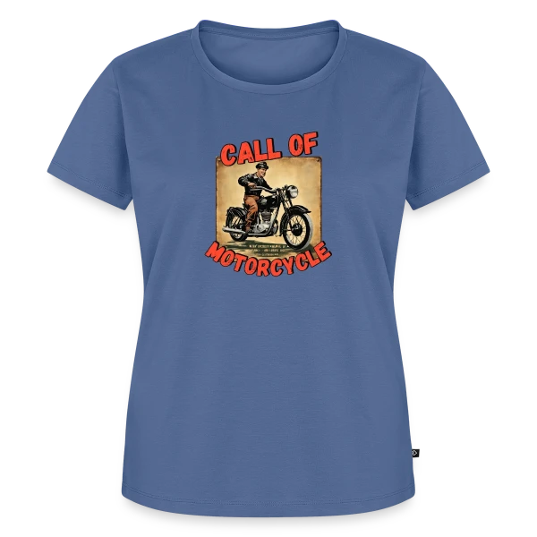 Maquette de T-shirt Premium bio Femme « Appel de la Moto Rétro » à personnaliser
