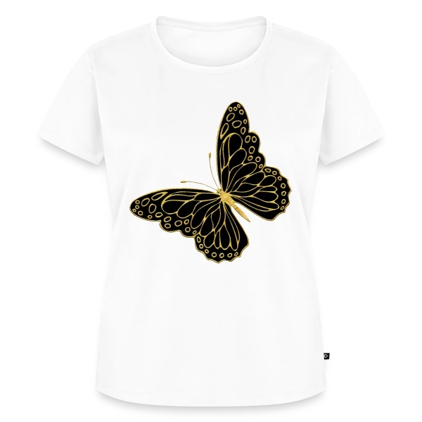 Maquette de T-shirt Premium bio Femme « Papillon Élégant » à personnaliser