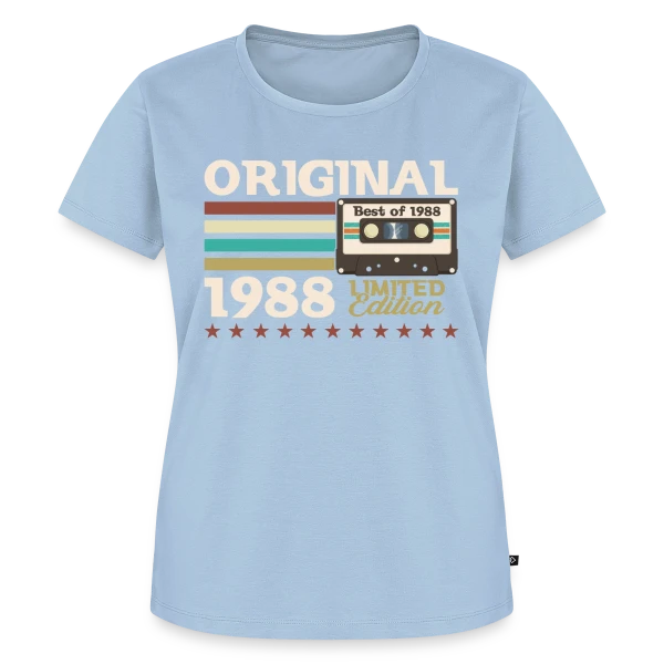Maquette de T-shirt Premium bio Femme « Anniversaire Vintage 1988 » à personnaliser