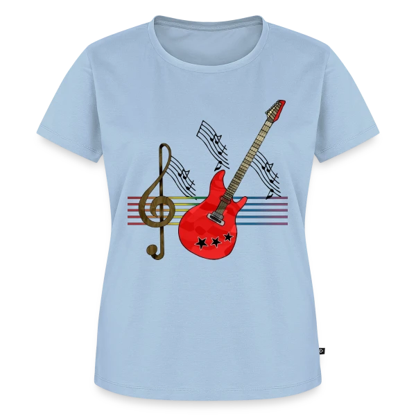 Maquette de T-shirt Premium bio Femme « Guitare Addict » à personnaliser