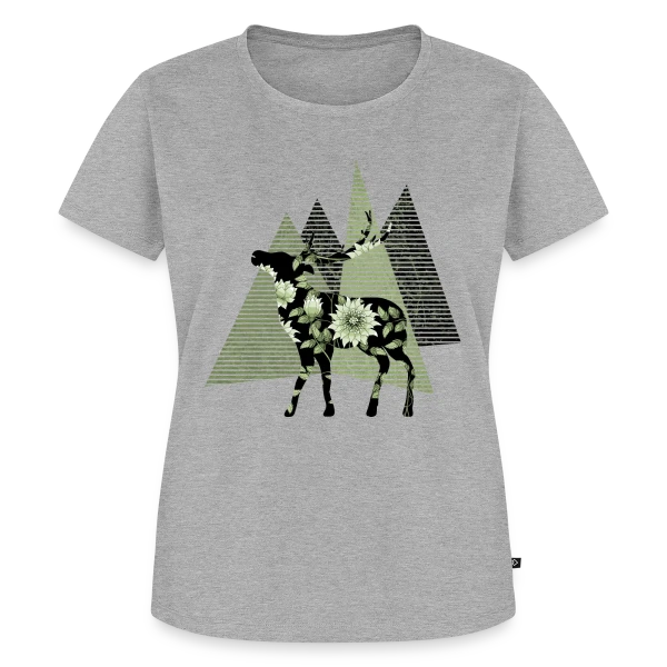 Maquette de T-shirt Premium bio Femme « Cerf Majestueux » à personnaliser